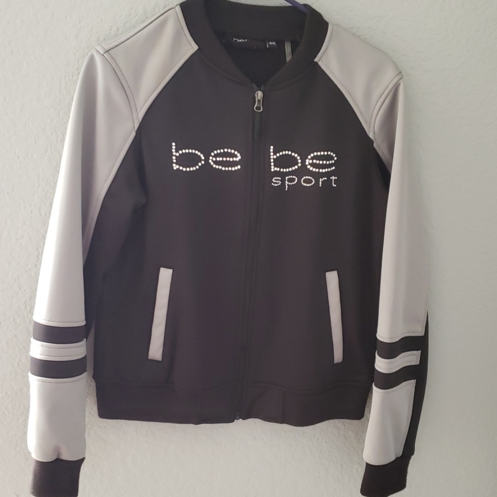 Black and Gray Bebe sport jacket, worn maybe 2 or